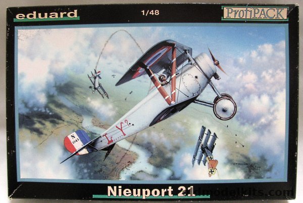 Eduard 1/48 Nieuport 21 Profipack - Raoul Lufbery / Y.N. Kruten 2nd CAG 1917 / J.M. Mahlapuu 12th FS 1917 / Alexander Seversky Naval Air Station Oesel Island 1917, 8076 plastic model kit